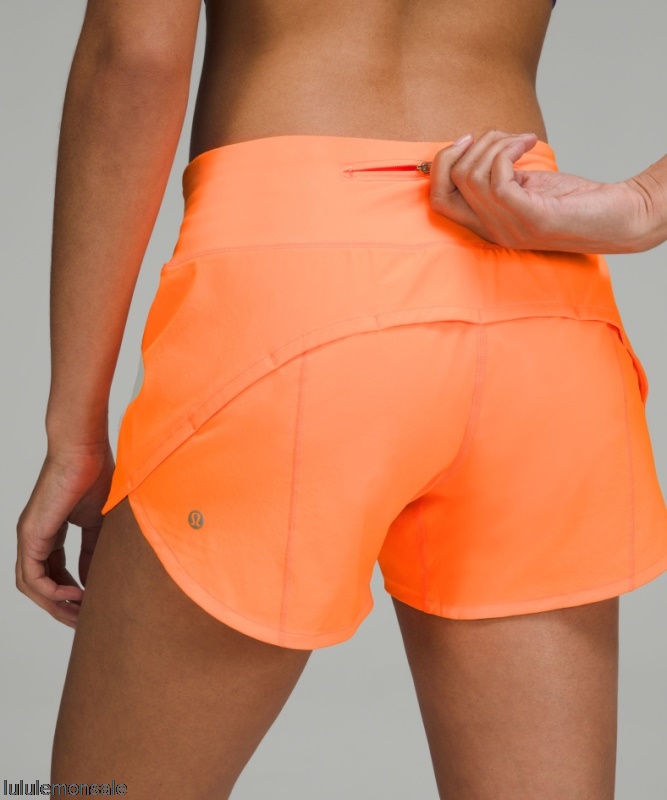 Lululemon Damen DELULU361 | Lululemon Deutschland Highlight Orange Speed Up Mittelhohe Gefütterte Shorts 4